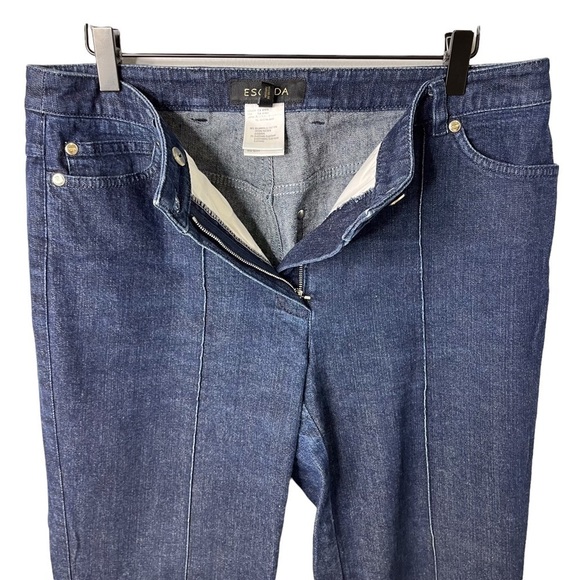 Escada Straight Leg Jeans Dark Wash Size 42 Raised Seam - Picture 3 of 9